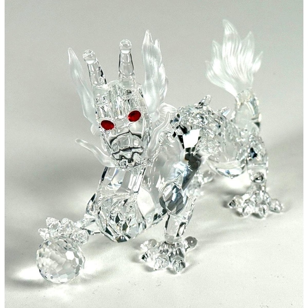 Swarovski SCS Dragon Crystal Figurine 1997 Zodiac Red Eyes MIB COA Box